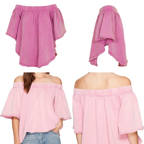 Free People Kiss me tube top SZ M flutter sleevesG - Picture 4 of 8